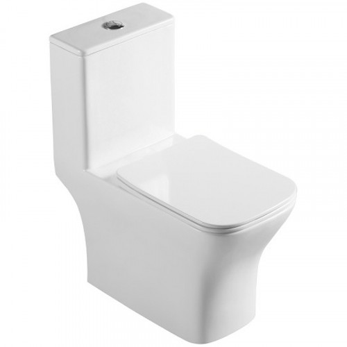 Унитаз моноблок Royce Viva RCT-151406WH с сиденьем Микролифт фаянс напольный