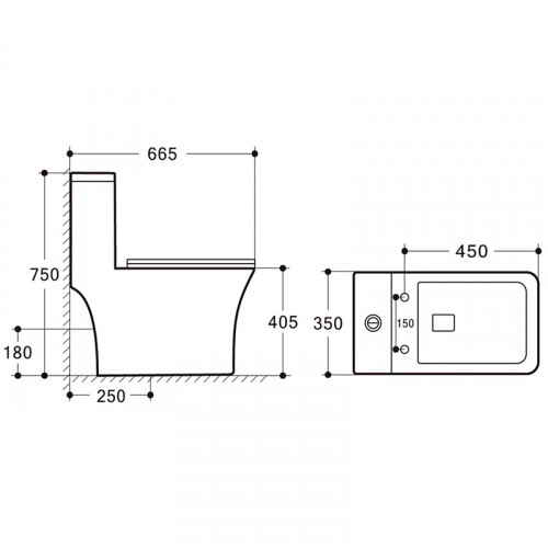 Унитаз моноблок Royce Viva RCT-151406WH с сиденьем Микролифт фаянс напольный