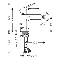 Смеситель для биде Hansgrohe Rebris E 72211670 Черный матовый латунь