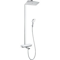 Душевая система Hansgrohe Raindance E 27113400 с термостатом Белая Хром нержавеющая сталь на стену
