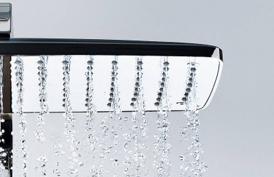 Душевая система Hansgrohe Raindance E 27113400 с термостатом Белая Хром нержавеющая сталь на стену