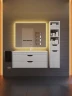 Тумба с раковиной Uperwood Modul 100 393020562 подвесная цвет Белый матовый Графит матовый