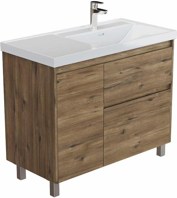 Тумба с раковиной Aquanet Nova Lite 2.0 90 R 365930 цвет Дуб рустикальный