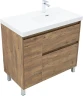 Тумба с раковиной Aquanet Nova Lite 2.0 90 R 365930 цвет Дуб рустикальный