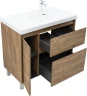 Тумба с раковиной Aquanet Nova Lite 2.0 90 R 365930 цвет Дуб рустикальный