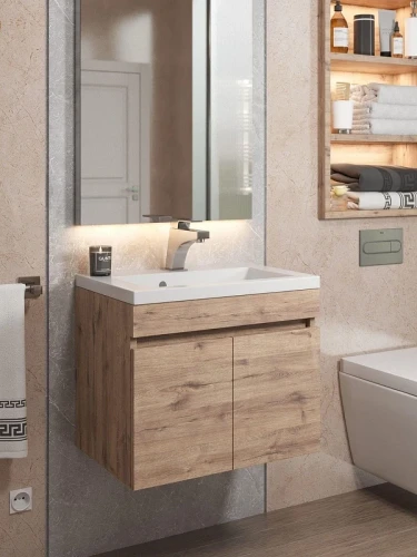 Тумба под раковину Uperwood Eva 50 3930213461 подвесная цвет Крафт Табачный