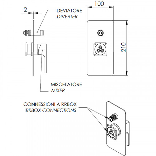 Смеситель для душа Remer Absolute AU09KBBO Белый матовый латунь встраиваемый