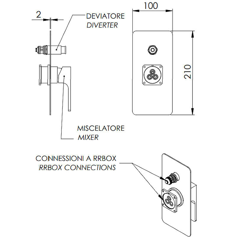 Смеситель для душа Remer Absolute AU09KBBO Белый матовый латунь встраиваемый