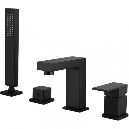 Смеситель на борт ванны Abber Daheim AF8213B Черный матовый латунь