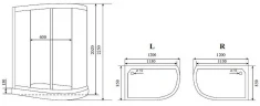Душевая кабина Timo Standart 120х85 L T-6602SLF без гидромассажа