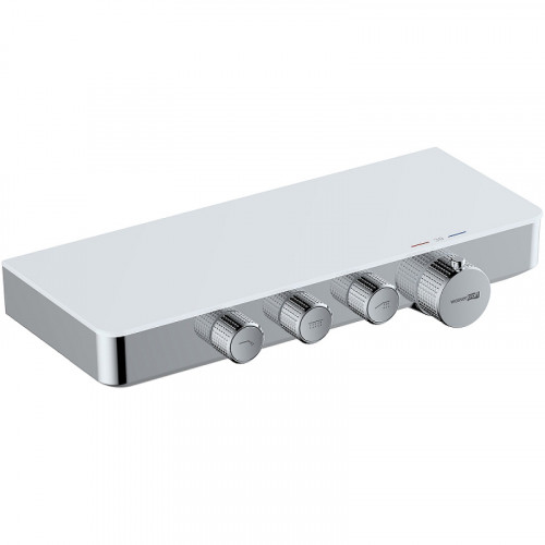 Смеситель для ванны WasserKRAFT Mindel 8599 Thermo с термостатом Хром Белый латунь на стену