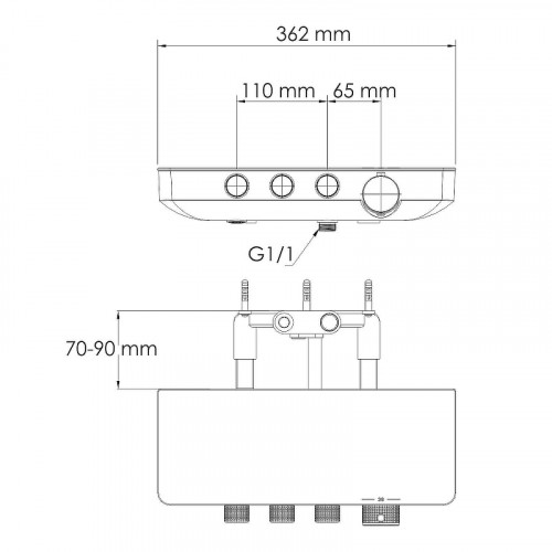 Смеситель для ванны WasserKRAFT Mindel 8599 Thermo с термостатом Хром Белый латунь на стену
