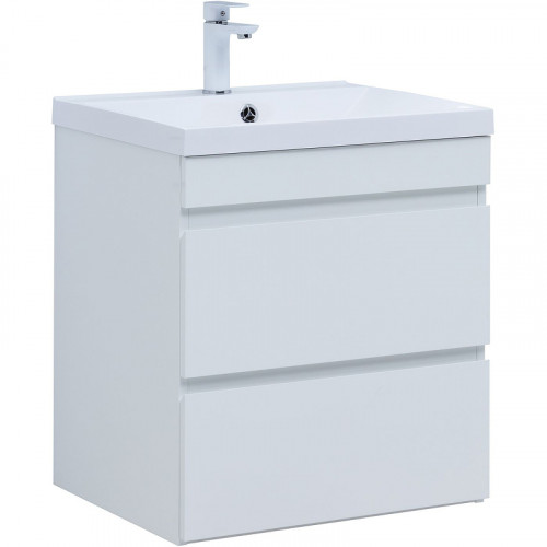 Тумба под раковину Aquanet Нота New 58 335417 подвесная Белый глянец МДФ / ЛДСП