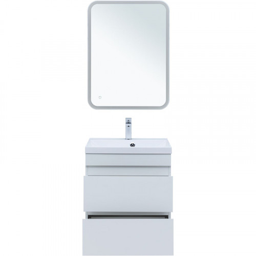 Тумба под раковину Aquanet Нота New 58 335417 подвесная Белый глянец МДФ / ЛДСП