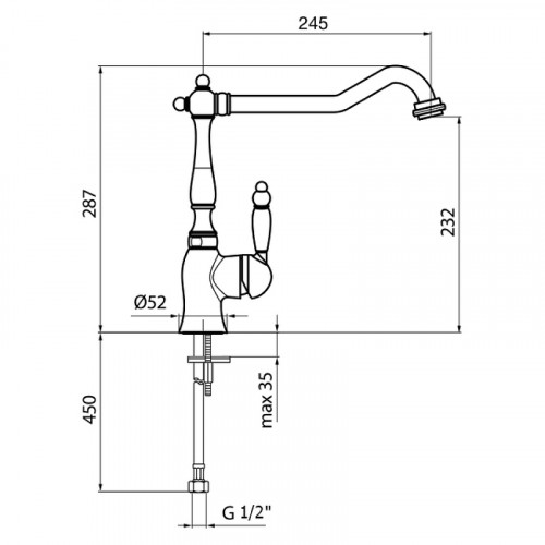 Смеситель для кухни Webert Kitchen Valentino VA920302065 Бронза