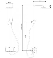 Душевая система Abber Thermostat AF8516B Черная матовая латунь на стену