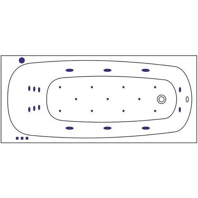 Акриловая ванна Whitecross Layla Slim 180x80 0122.180080.100.ULTRA.WH с гидромассажем