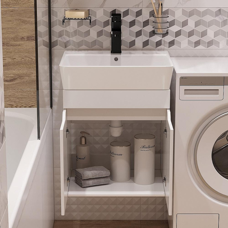 Тумба с раковиной DIWO Архангельск 50 подвесная цвет Белый