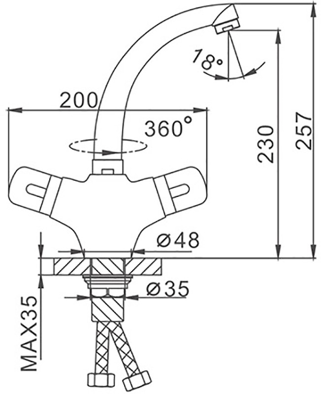 Смеситель для раковины Frap H51 F1051 с термостатом