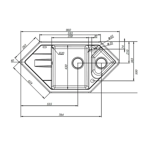 Кухонная мойка Iddis Vane G 96 V28P965i87 цвет Песок