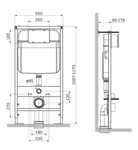 Комплект унитаза с инсталляцией SantiLine SL-5107+SL-01/G цвет Зеленый матовый с сиденьем Микролифт и клавишей смыва цвет Зеленый матовый