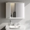 Зеркало со шкафом AM.PM Like 80 L M80MPL0801WG с подсветкой Белый МДФ / ЛДСП, стекло
