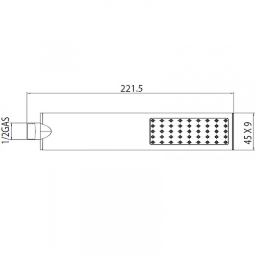 Душевая лейка Bossini Flat One B00270.073 Черный матовый латунь
