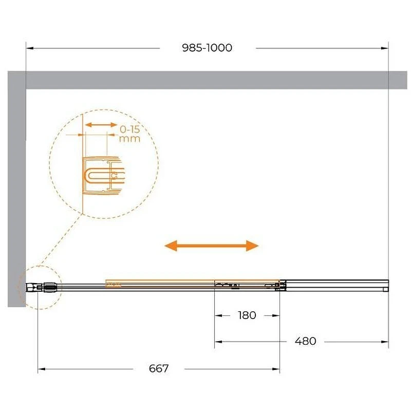 Шторка на ванну Cezares Slider 100 SLIDER-FIX-VF-11-100/150-C-Cr профиль Хром стекло прозрачное