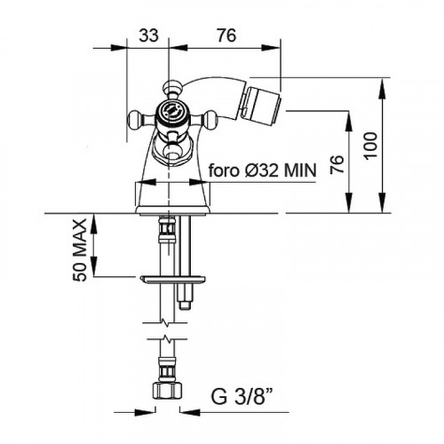 Смеситель для биде Migliore Lady 18846 Золото латунь