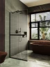 Душевая перегородка Maybah Glass MGD-733-6у 890x1950 в узком профиле Черный стекло бронзовое