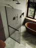 Душевая перегородка Maybah Glass MGD-733-6у 890x1950 в узком профиле Черный стекло бронзовое