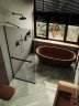 Душевая перегородка Maybah Glass MGD-733-6у 890x1950 в узком профиле Черный стекло бронзовое