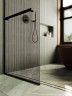 Душевая перегородка Maybah Glass MGD-733-6у 890x1950 в узком профиле Черный стекло бронзовое