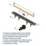 Душевой лоток RGW SDR-55Gb-120 79215512-06 с решеткой цвет Золото брашированное
