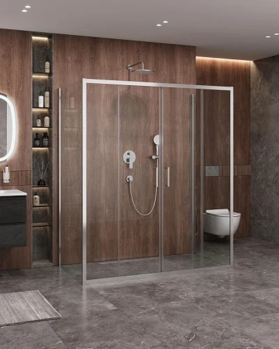 Душевой уголок Cezares Molveno 170x80 MOLVENO-AH-2/2-170/80-C-Cr-IV профиль цвет Хром стекло прозрачное