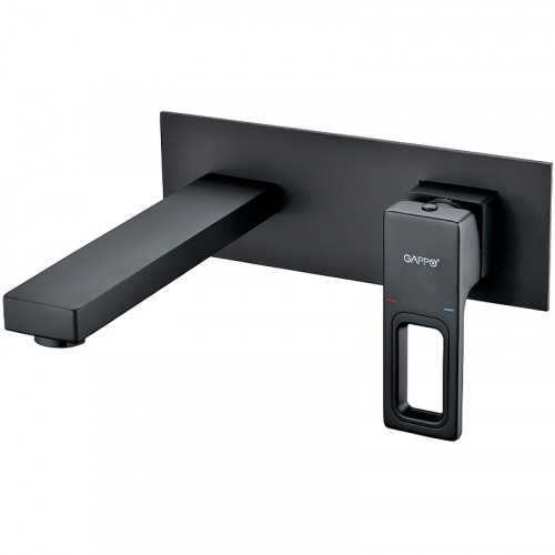 Смеситель для раковины Gappo G17-6 G1017-16 Черный матовый латунь встраиваемый