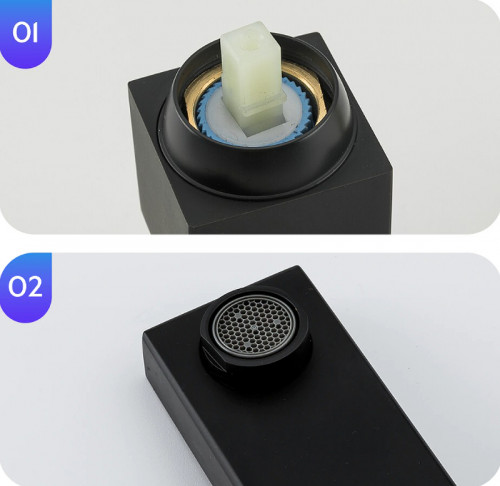 Смеситель для раковины Gappo G17-6 G1017-16 Черный матовый латунь встраиваемый