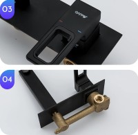 Смеситель для раковины Gappo G17-6 G1017-16 Черный матовый латунь встраиваемый