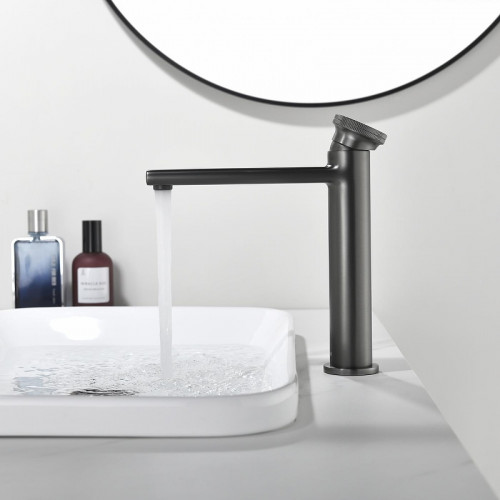 Смеситель для раковины Black&White Gravity GF-7307-GM 7307GM цвет Оружейная сталь