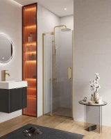 Душевая дверь Cezares Slider 80 SLIDER-B-1-70/80-C-BORO профиль цвет Брашированное золото стекло прозрачное