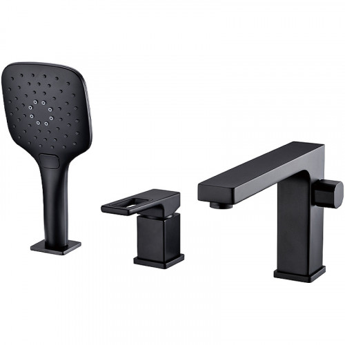 Смеситель на борт ванны Gappo G17-6 G1117-6 Черный матовый латунь