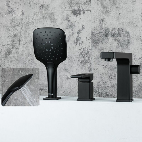 Смеситель на борт ванны Gappo G17-6 G1117-6 Черный матовый латунь