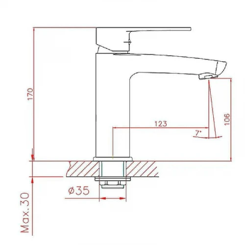 Смеситель для раковины Cron CN10523 Хром