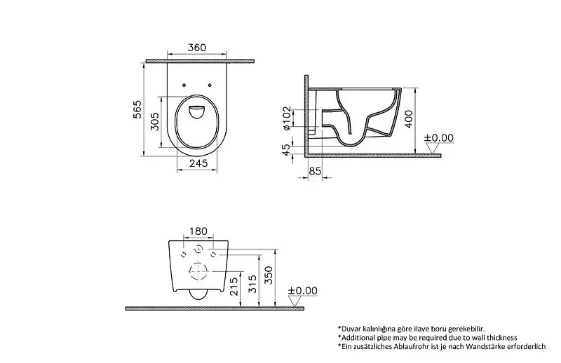 Унитаз подвесной Vitra Metropole Round QuantumFlush 7910B003-6429 цвет Белый с сиденьем Микролифт