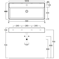 Раковина Simas 101 AG101 bi*1 Белая фаянс подвесная, накладная