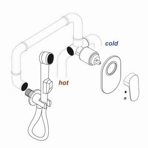Смеситель для душа WasserKRAFT Wiese 8451 Оружейная сталь латунь встраиваемый