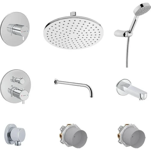 Душевая система Vitra Round A49307EXP с термостатом Хром