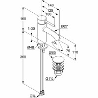 Смеситель для раковины Kludi Bozz 382665376 Белый матовый латунь