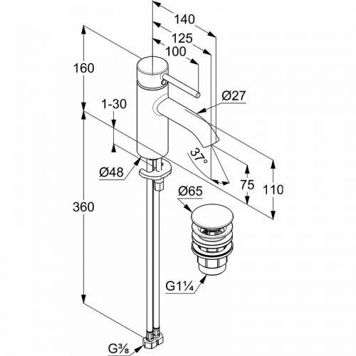 Смеситель для раковины Kludi Bozz 382665376 Белый матовый латунь