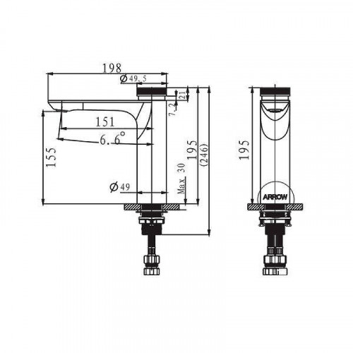Смеситель для раковины Arrow AMP11872CP цвет Хром